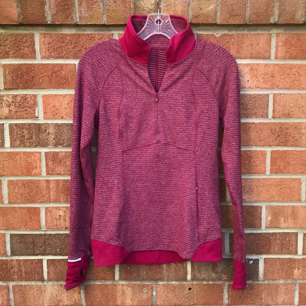 Lululemon Runderful Half-Zip Pullover Bordeaux Drama Heathered Berry Rumble sz 6